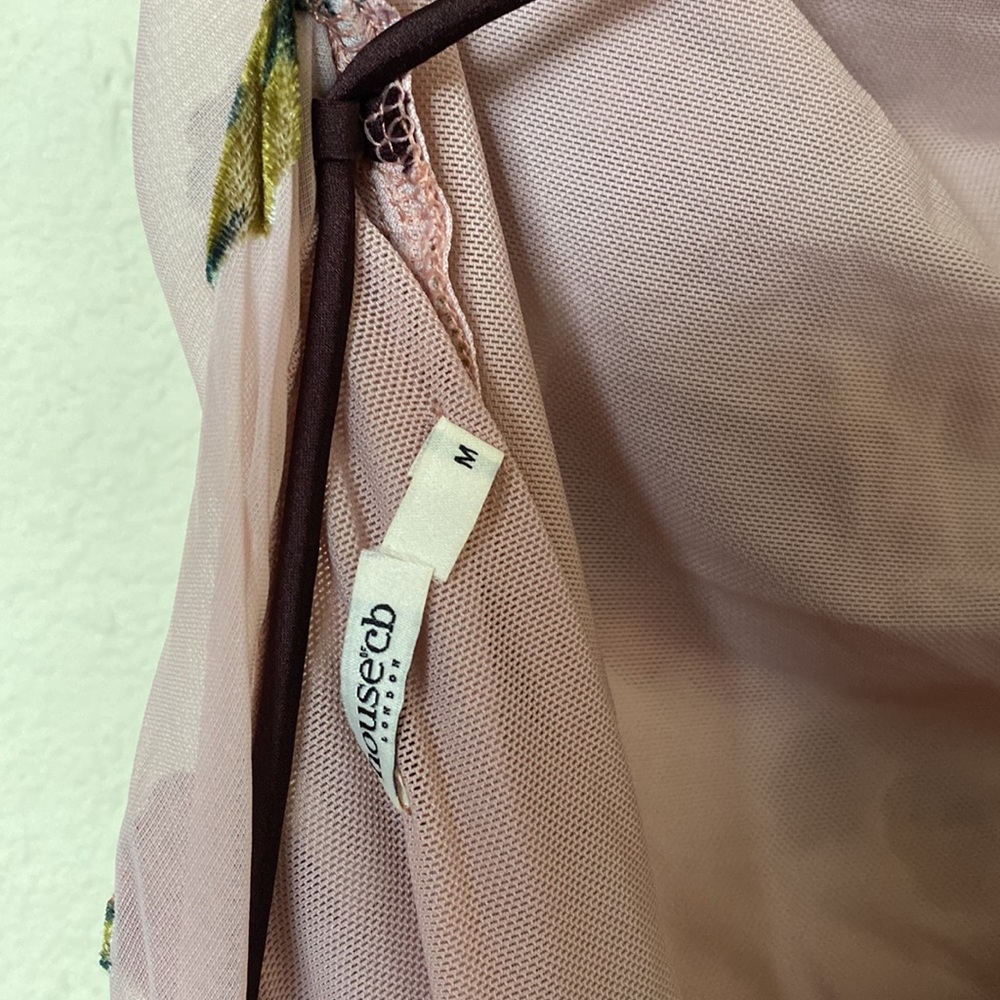 HOUSE OF CB 'Serena' Pink Devore Maxi Dress NWOT size M - Picture 6 of 16
